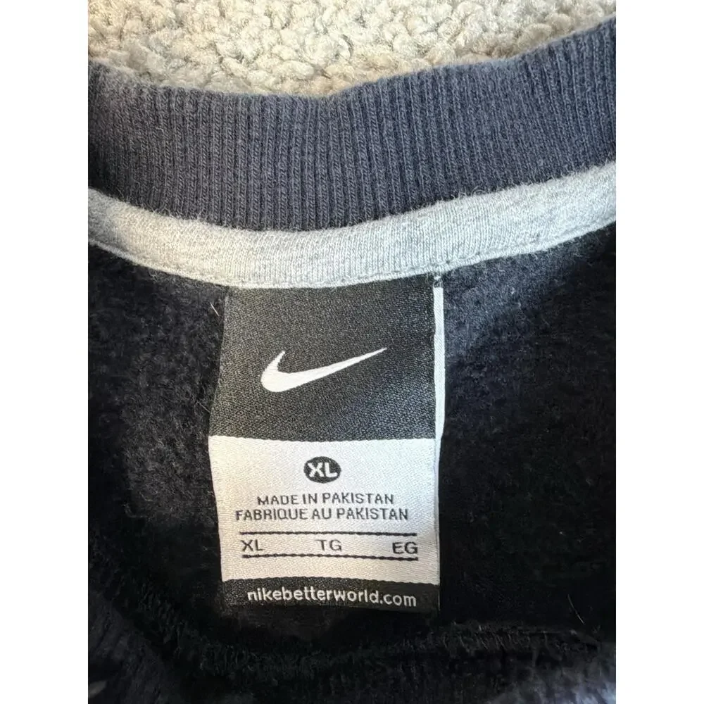 Nike Sweatshirt Womens XL Blue Pullover Crewneck Heavyweight Lined Fleece